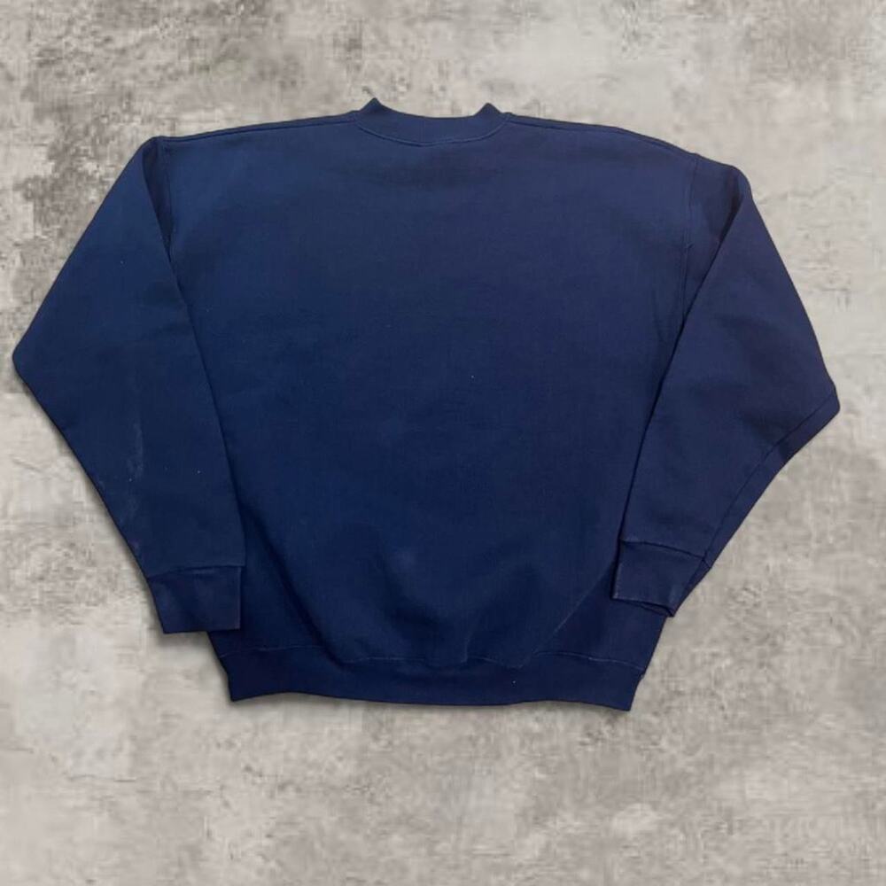 Fruit of the Loom Navy Crewneck 90s XL Vintage Blank Sweatshirt Cotton Heavy